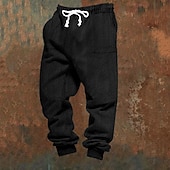 abordables Fret-Homme Joggings Pantalon Jogger Pantalons Jacquard Cordon de serrage Avec Poches Uni Confort Sport en Plein Air Quotidien Mode Occasionnel Noir Blanche Micro-Élastique