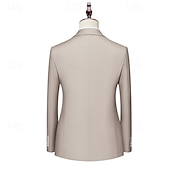 abordables Blazers Classiques pour Hommes-Homme Blazer Affaires Cocktail Fête de mariage Mode Occasionnel Printemps Automne Polyester Uni Avec Poches Boutons Confortable Double Boutonnage veste Noir Blanche Jaune Rose Claire