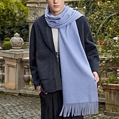 Недорогие Женские накидки и шали-Жен. Прямоугольный платок Шарфы кольцом Повседневные выходные Синий Оранжевый ШАРФ Чистый цвет