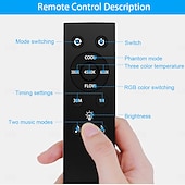abordables Luces de Hogar Inteligente-Lámpara de pie RGB para sala de estar, lámpara de pie inteligente con control remoto de aplicación para dormitorio, oficina y lectura.