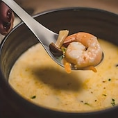 baratos Utensílios &amp; Aparelhos de Cozinha-6 pcs Colheres de Sopa de Aço Inoxidável – Design Clássico Minimalista Lavável na Máquina de Lavar Louça Presente Perfeito para Feriados Dia dos Pais Dia das Mães Páscoa Aniversários Aniversários e