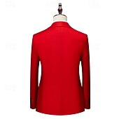abordables Blazers Classiques pour Hommes-Homme Blazer Affaires Cocktail Fête de mariage Mode Occasionnel Printemps Automne Polyester Uni Avec Poches Boutons Confortable Double Boutonnage veste Noir Blanche Jaune Rose Claire
