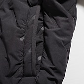 cheap Men's Downs &amp; Parkas-Men's Winter Jacket Quilted Jacket Fleece Jacket Parka Pocket Polyster Fleece lined Vacation Daily Wear Date Regular Fashion Casual Comfortable Thermal Warm Fall Winter Solid / Plain Color Black