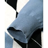 baratos suéter pulôver masculino-Homens Suéter de Natal camisolas de natal Pulôver suéter Suéter de malha Estriado Tricotar Tops regulares Tricotado Xadrez Gola Redonda Moda Básico Férias Roupa Diária Roupa Outono Inverno Azul Claro