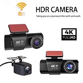 abordables DVR de coche-DVR para coche con grabación automática en Full HD de 2160p y cámara de salpicadero IPS de 1,47 pulgadas con CMOS de gran angular de 170 grados, wifi, visión nocturna y sensor G.