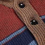 billiga cardigan tröja för män-Herr Cardigan Tröja Beskuren tröja Stickad tröja Ribbad Sticka Vanliga toppar Knappar Rand Sjalslag Mode Klassisk Semester Dagliga kläder Kläder Höst Vinter Vinrött M L XL