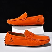 economico Mocassini casual-Per uomo Mocassini &amp; Slip-On Retrò Taglie Forti Camminata Casual Quotidiano PU Confortevole Stivali alti Mocassino Rosso marrone Nero Giallo