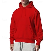 economico Felpa con cappuccio in pile-Per uomo Felpa con cappuccio Felpa con cappuccio in pile Felpa con cappuccio foderata in pile Aalbicocca Nero Bianco Giallo Rosa Con Cappuccio Semplice Sport &amp; Outdoor Casuale Quotidiano Streetwear