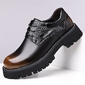 preiswerte Derby Schuhe-Schwarze formelle Oxford-Abendschuhe für Herren – klassische Business-Schnürschuhe mit strukturierten Details fürs Büro, Hochzeiten und besondere Anlässe