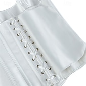 Недорогие Корсеты-Жен. Корсет Корректирующее белье Утягивающее белье Корректирующее белье Сексуальный корсет Мода Секси Чистый цвет Молния Открытая спина Отпуск Для улицы Свидание Без рукавов холодный прием