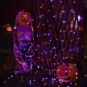 olcso USB-tápellátás-2 db 20 m/66 láb 200 led gyöngy karácsony halloween esküvői party fesztivál tündér fényfüzér beltéri és kültéri udvari kerti dekoráció fényfüzér usb tápegység 8 funkciós távirányító