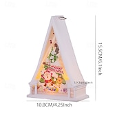 abordables lumières de Noël intérieures-1 pièce 15,5 * 10,8 cm Noël LED électronique bougie lumière rétro vent lumière intérieure et extérieure fête bureau ornement lumière lanterne suspendue décoration de Noël accessoire ag10 * 3 piles