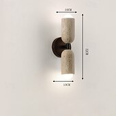 cheap Indoor Wall Lights-LED Wall Light Stone Wall Light with Wood Cylinder Enclosure Up &amp; Down Light