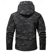 billiga Sportjacka-Herr Utomhusjacka Softshelljacka Vandringsjacka Semester Dagligen Vindtät Vattenfast Ficka Höst Vinter Kamuflasje Mode Klassisk Huva Normal Mörkgrå Svart Ljusgrön Blå Mörkgrön Jacka