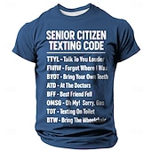  Funny Senior Citizen Texting Code Men's Short Sleeve Graphic T-Shirt Gag Gift
