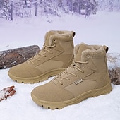 economico Stivali invernali e neve-scarponi da trekking caldi e impermeabili da uomo con fodera in pelliccia, suola antiscivolo, scarpe da trekking e da campeggio all'aperto