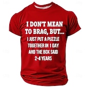  Camiseta gráfica divertida para hombres "No pretendo presumir pero armé un rompecabezas en 1 día y la caja decía 2-4 años" camiseta hobby de manga corta