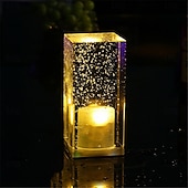 economico Luci decorative-Lampada da tavolo a bolle di cristallo acrilico a led, creativa, personalizzata, per ristorante, atmosfera KTV, lampada da comodino, piccola luce notturna, lampada da tavolo decorativa, ricarica USB,