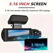 お買い得  車用バックカメラ-3.16インチHDスクリーンと32Gメモリカードを備えた1080p HDデュアルカメラダッシュカム