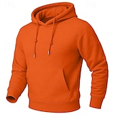 tanie Bluza z kapturem z polaru-Męskie Bluza z Kapturem Bluza z kapturem Bluza z kapturem podszyta polarem Niebieski Morelowy Czarny Biały Żółty Kaptur Równina Kieszeń kangurka Sport i turystyka Codzienny Święto Poliester Moda