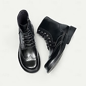 levne Prémiové kožené boty-Pánské hnědé kotníkové boty s brogue vzorem, klasický design s křídlovým hrotem, robustní outdoorové pracovní boty pro volný čas v podnikání, cestování a každodenní nošení