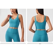 tanie Biustonosze sportowe i kamizelki-Damskie Top do jogi Stanik sportowy Bielizna Střední podpora Nagi Jednolity/zwykły kolor Sport Odzież sportowa Srebrny Czarny Pilates Zumba Bieganie