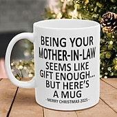 cheap Mugs &amp; Cups-Christmas 2025 Gift Mug Being Your Mother-In-Law 11oz Funny Mug Holiday Coffee Cup for Mom-in-Law Hilarious Xmas Present Family Office Birthday Seasonal Drinkware