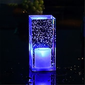 economico Luci decorative-Lampada da tavolo a bolle di cristallo acrilico a led, creativa, personalizzata, per ristorante, atmosfera KTV, lampada da comodino, piccola luce notturna, lampada da tavolo decorativa, ricarica USB,