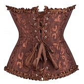abordables Corsets-Femmes Corset Shapewear Serre-taille Gaine Sculptante Corset sexy Sexy Doux Fleuri Dos nu Vacances Soirée Rue Sans manches Corset Rose Claire Marron Bleu de minuit Printemps Automne Coupe sur mesure