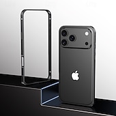 Недорогие Чехлы для iPhone-телефон Кейс для Назначение iPhone 17 Pro Max 17 Air 17 Противоударная рамка Защита от удара Ретро Металл