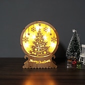 billiga inomhus julbelysning-Julpwooden LED dekorativa lampor skrivbordspynt julprydnader inomhus sovrum studierum matsalar atmosfärdekorerande lampor AA batteribox