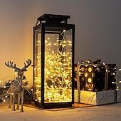 levne Řetězová světla baterie-2M 100Leds měděné drátěné řetězové světla ohňostroj víl garland světlo pro okenní svatební párty teplé bílé dekorace AA napájené baterií (přichází bez baterie)