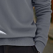 preiswerte Herrenpullover-Herren Kleidungs Sweatshirt Wollpullover Pullover Jumper Crop-Pullover Gerippter Strick Regular Tops Gestrickt Einfach Rundhals Modern Zeitgenössische Arbeitskleidung Apparel Winter Schwarz Rot S M L