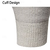 cheap Men&#039;s Pullover Sweater-Men&#039;s Pullover Sweater Jumper Knit Sweater Ribbed Knit Regular Tops Knitted Fleece Plain Turndown Fashion Basic Vacation Daily Wear Clothing Apparel Winter Black Dark Gray S M L