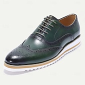 billiga Klassiska Klädskor-Herrskor i äkta läder med blå wingtip brogue-detaljer – snygga snörskor för affärskläder för bröllop, fester och vardagskläder på kontoret