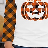 halpa Tyttöjen Halloween-asut-Halloween Tyttöjen 3D Kurpitsa T-paita Pitkähihainen Kevät Syksy Muoti Perus Lapset 4-12 vuotta Tiukka pyöreä kaula-aukko ulko- Kausaliteetti Päivittäin Normaali