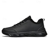 economico Sneakers Casual-scarpe da ginnastica sportive da uomo foderate in caldo pile, scarpe da corsa invernali leggere e impermeabili con suola antiscivolo per l'uso quotidiano e all'aperto
