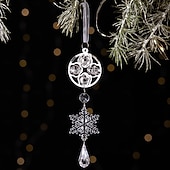 お買い得  装飾品-クリスマスクリスタル吊り下げオーナメント、透明アクリル製オーストリア産スノーフレーク、つらら&amp;amp;ティアドロップ型の装飾、ホリデーツリー用のシャンデリアペンダント&amp;amp;お祭りの照明