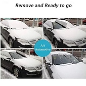 abordables Servicio de Vehículo-Funda magnética antinieve para coche, funda para media nieve con protección para parabrisas delantero, parasol grueso y protector de nieve resistente al calor para invierno y verano.