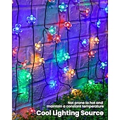 tanie Zasilane energią słoneczną-1/2 szt. Łańcuchy świetlne z kwiatu słonecznego na zewnątrz 6,5 m 30 diod LED kwiaty wiśni wróżki wodoodporne 8 trybów do ogrodu patio dekoracja wiosenna podwórko trawnik choinka przyjęcie świąteczne