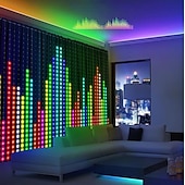 levne Chytré dekorativní osvětlení-chytré LED záclonové světýlka, LED záclonové světýlka měnící barvu, dynamické DIY záclony s vílími řetězci do ložnice, pozadí, párty, interiéru, exteriéru (aplikace, dálkové ovládání)