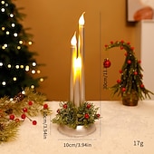 cheap Indoor Christmas Lights-3 Pcs Christmas Light Simulation Candlestick Candlestick LED Ornament 30 * 10CM Light Desktop Atmosphere Decorative Light Nightlight AAA Battery Box