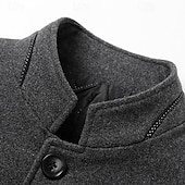 preiswerte Herren-Blazer &amp; -Anzüge-Herren Parka Trenchcoat Urlaub Täglich Herbst Winter Polyester Winddicht Oberbekleidung Bekleidung Mode Klassisch Einfach Tasche Stehkragen Einreihig