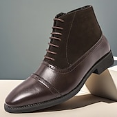 preiswerte Kleiderstiefel-Schwarze High-Top-Stiefel aus Kunstleder für Herren mit stilvollem Design und elastischen Seiten, perfekt für formelle Anlässe, die Arbeit und elegante Freizeitkleidung