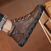 baratos Botas de cano curto-Botas de caminhada masculinas marrons com sola durável – calçados casuais versáteis para atividades ao ar livre, caminhadas e aventuras de fim de semana