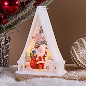 abordables lumières de Noël intérieures-1 pièce 15,5 * 10,8 cm Noël LED électronique bougie lumière rétro vent lumière intérieure et extérieure fête bureau ornement lumière lanterne suspendue décoration de Noël accessoire ag10 * 3 piles