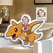 billige Personlige tekstiler-personlig ansiktspute med bilde, tilpassede barneputer med dinosaurridning, bursdagsgaver til gutter, morsom stygg pute, spesialformet pute, utstoppet dinosaur