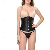 economico Corsetti-Per donna Corsetto modellante per la vita Intimo Modellante Corsetto sexy Moda Dolce Colore Puro Orlo irregolare Senza schiena Vacanza Streetwear Data Senza Maniche Top con spalle scoperte Nero Rosso