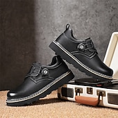 baratos Sapatos Casuais Slip-On-sapatos de trabalho casuais marrons masculinos – sola antiderrapante durável, fecho de trava fácil, design de cano baixo confortável para uso diário, escritório e atividades ao ar livre