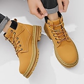 preiswerte Arbeitsschuhe-Outdoor-Arbeitsstiefel für Herren – robuste Schnürstiefeletten mit dicker Sohle zum Wandern, Bauen, für die Arbeit auf dem Bauernhof und für die tägliche Freizeit